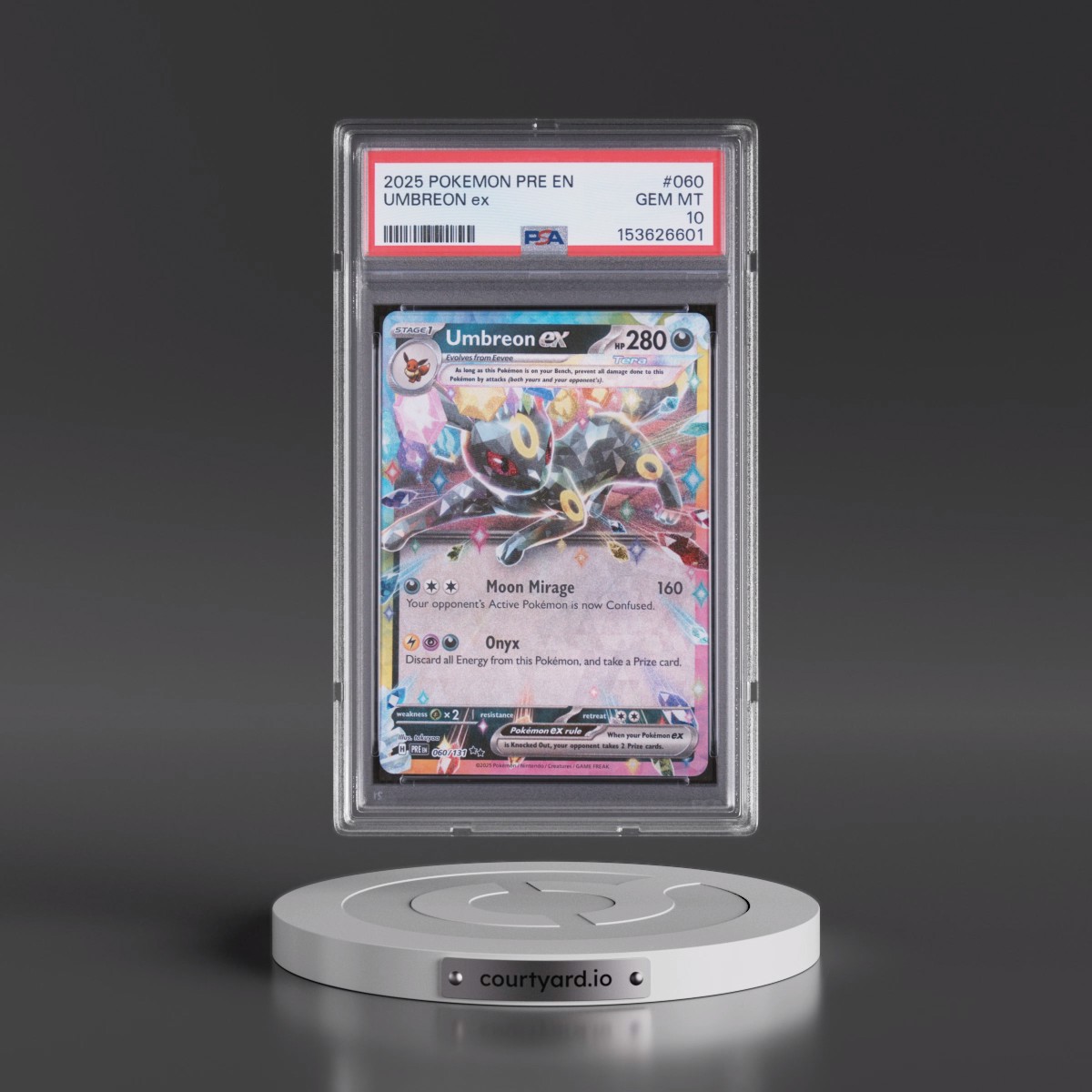 2025 Pokémon Pre EN-Prismatic Evolutions #060 Umbreon EX - Holo (PSA 10 GEM MINT)