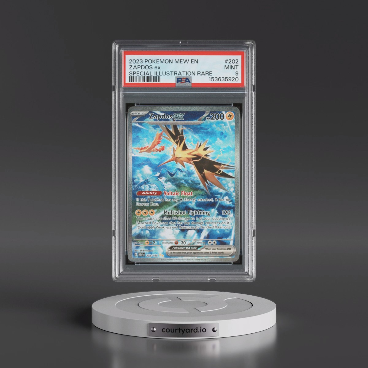2023 Pokémon Mew EN-151 #202 Zapdos EX - Holo Special Illustration Rare (PSA 9 MINT)