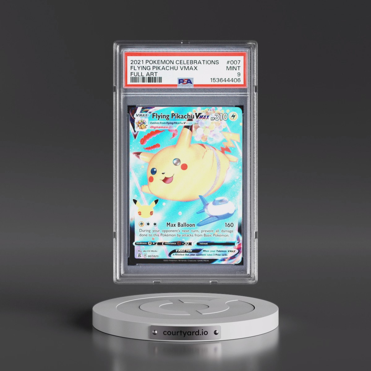 2021 Pokémon Celebrations #007 Flying Pikachu Vmax - Full Art (PSA 9 MINT)