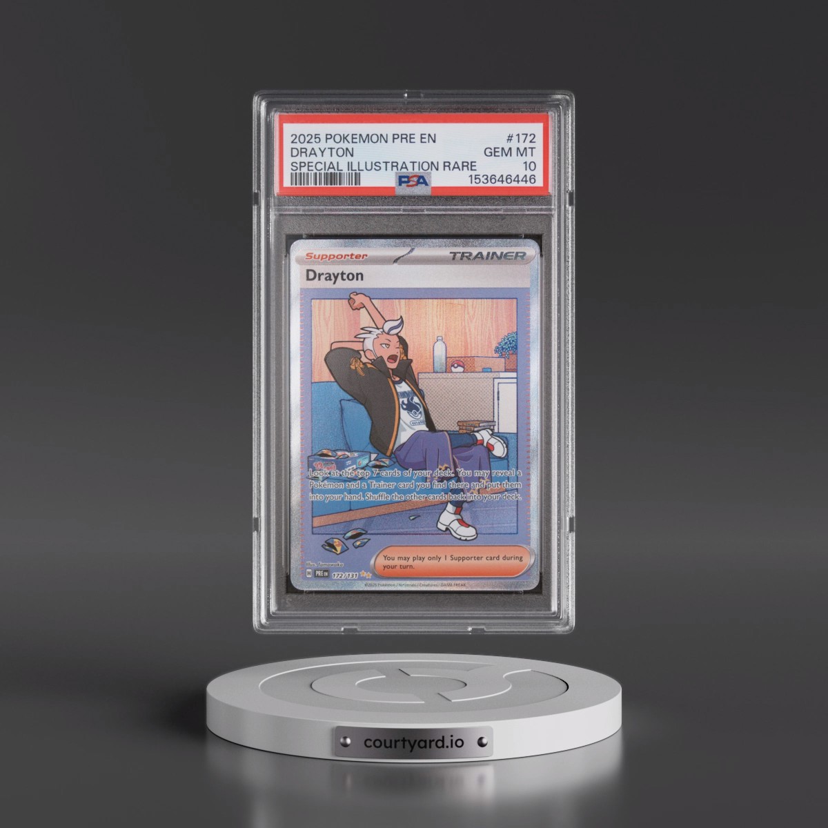 2025 Pokémon Pre EN-Prismatic Evolutions #172 Drayton - Special Illustration Rare (PSA 10 GEM MINT)