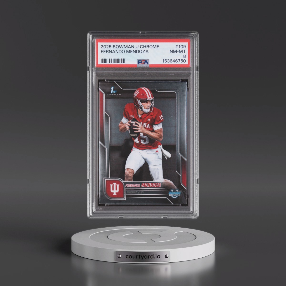 2025 Bowman University Chrome #109 Fernando Mendoza (PSA 8 NM-MT)