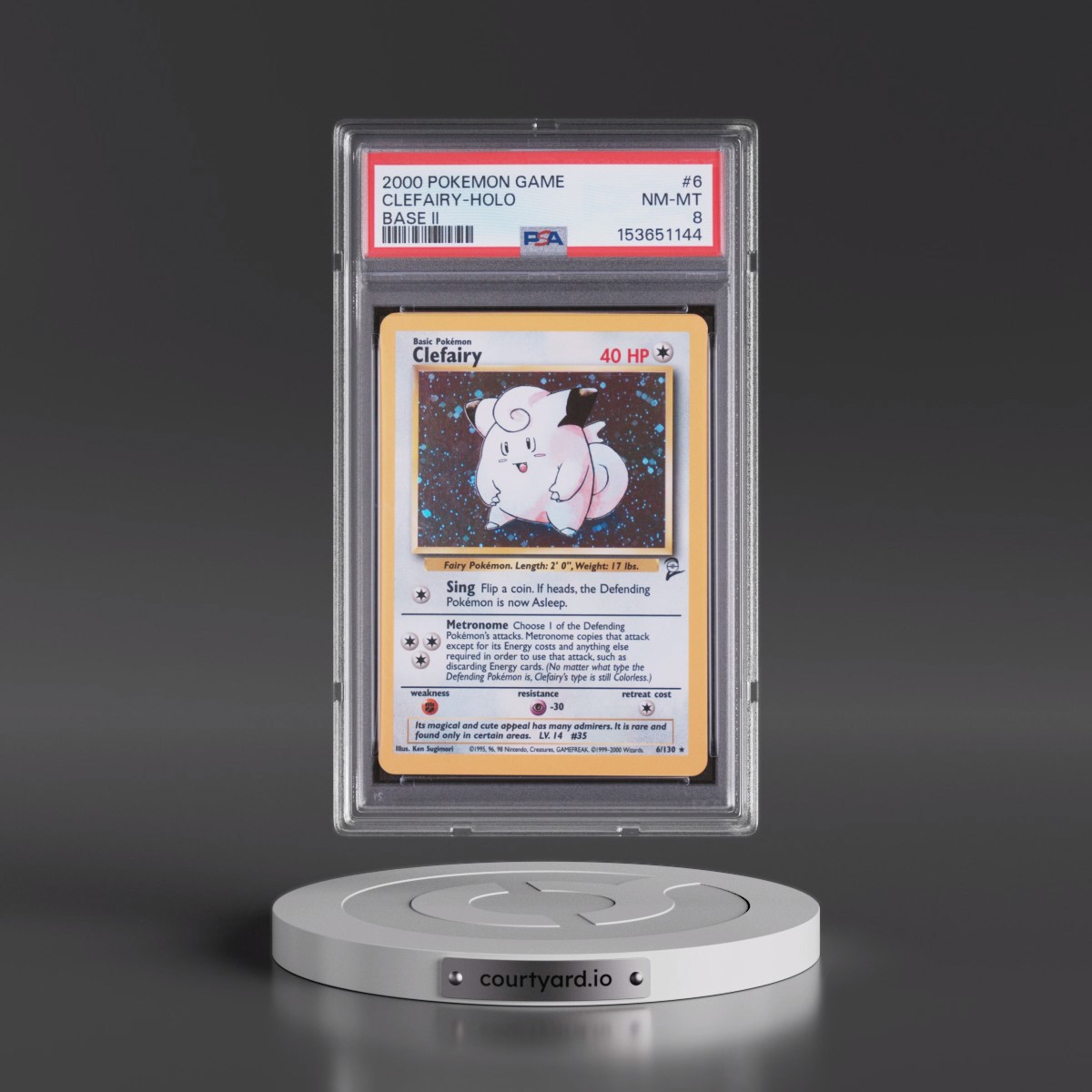 2000 Pokémon Game Base II #6 Clefairy - Holo (PSA 8 NM-MT)