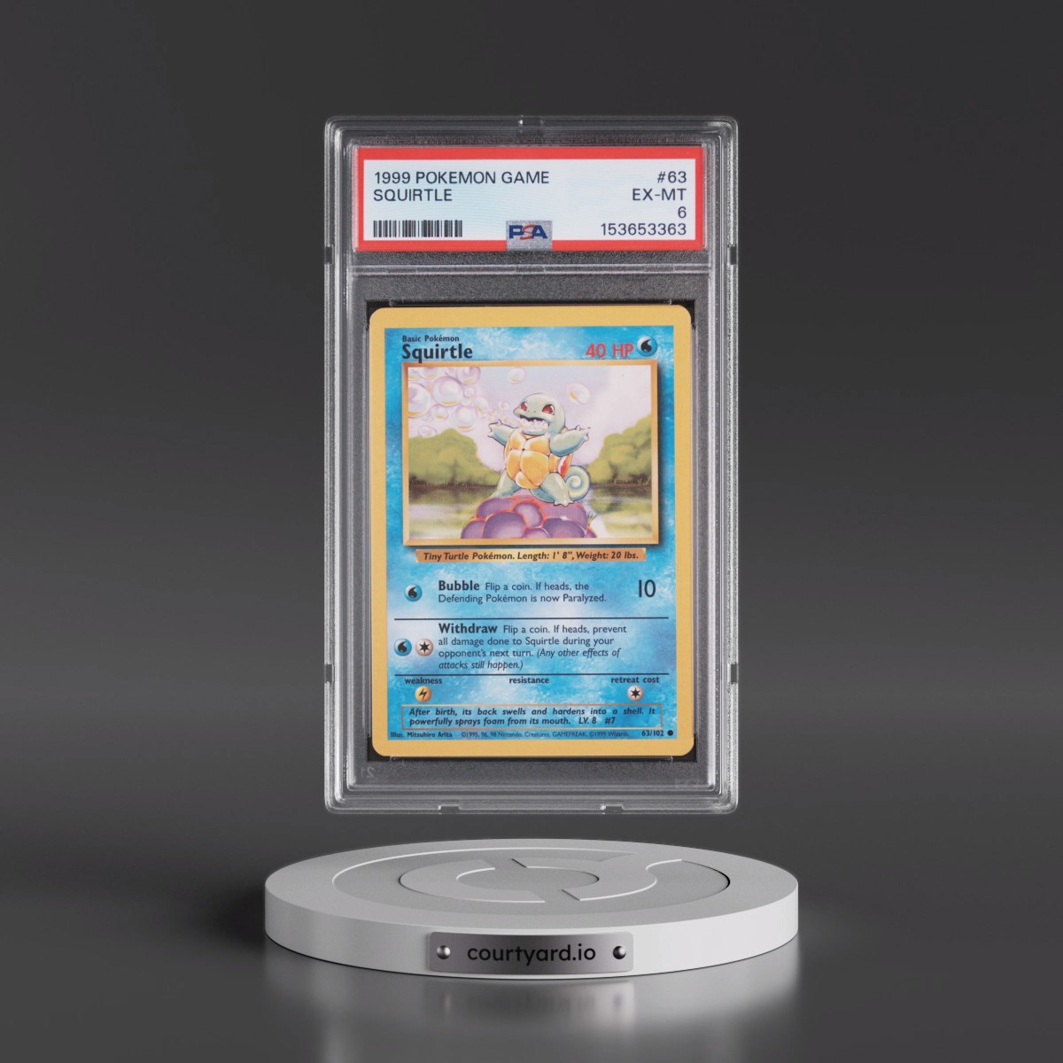 1999 Pokémon Game #63 Squirtle (PSA 6 EX-MT)