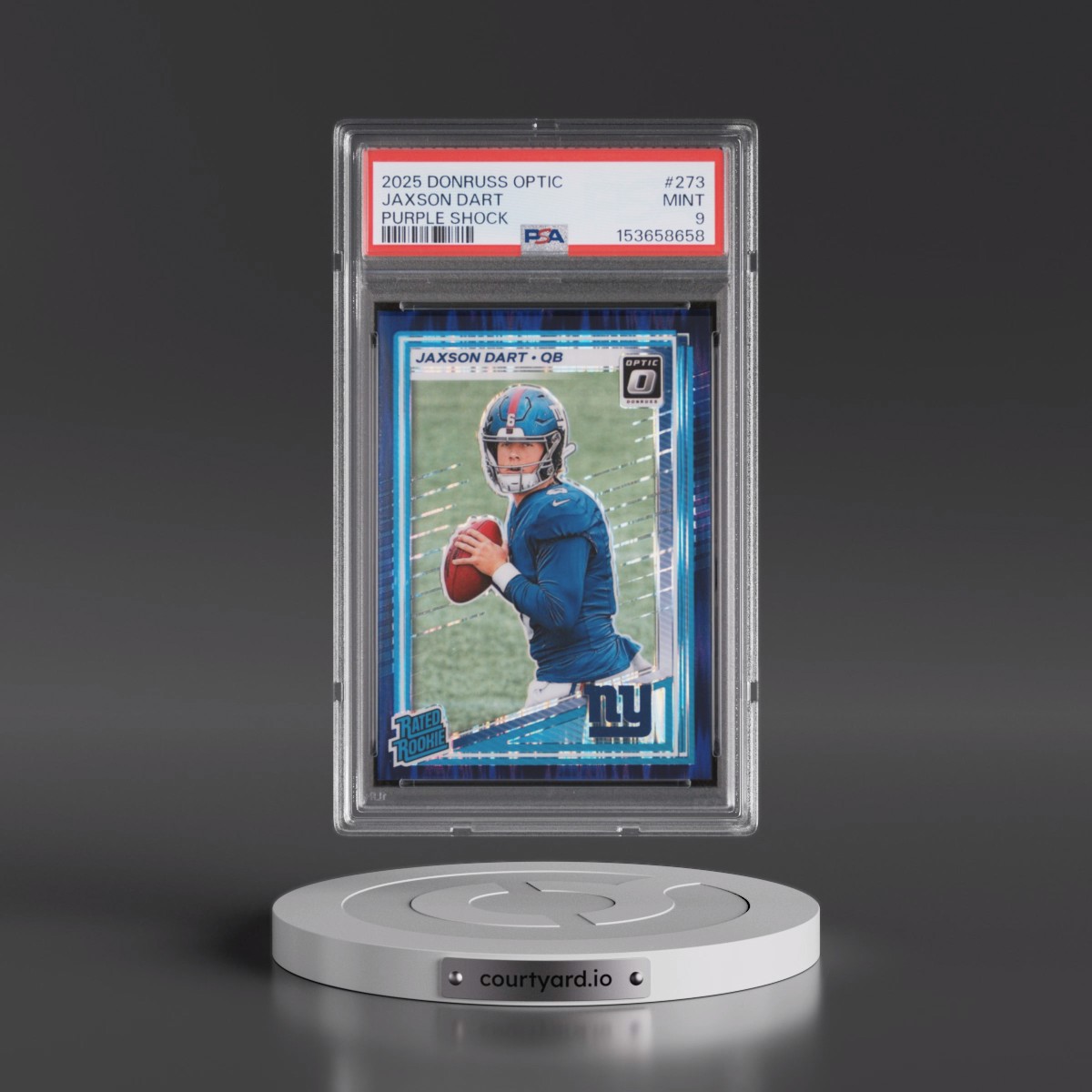 2025 Panini Donruss Optic #273 Jaxson Dart - Purple Shock (PSA 9 MINT)