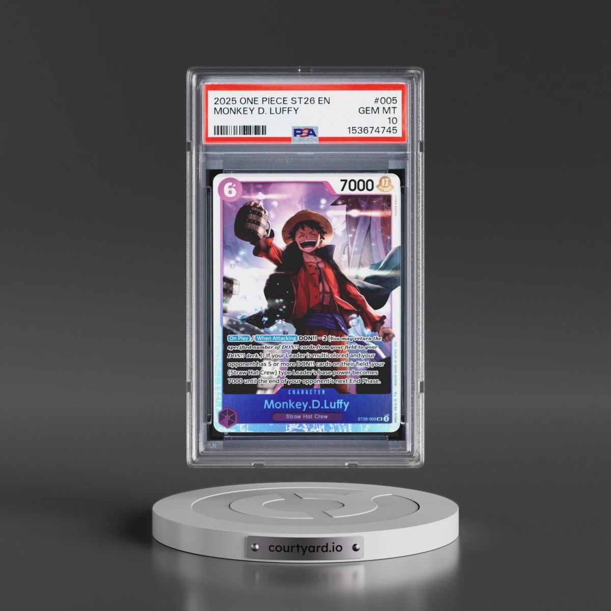 2025 One Piece Starter Deck ST26-Purple/Black Monkey D. Luffy #005 Monkey D. Luffy (PSA 10 GEM MINT)