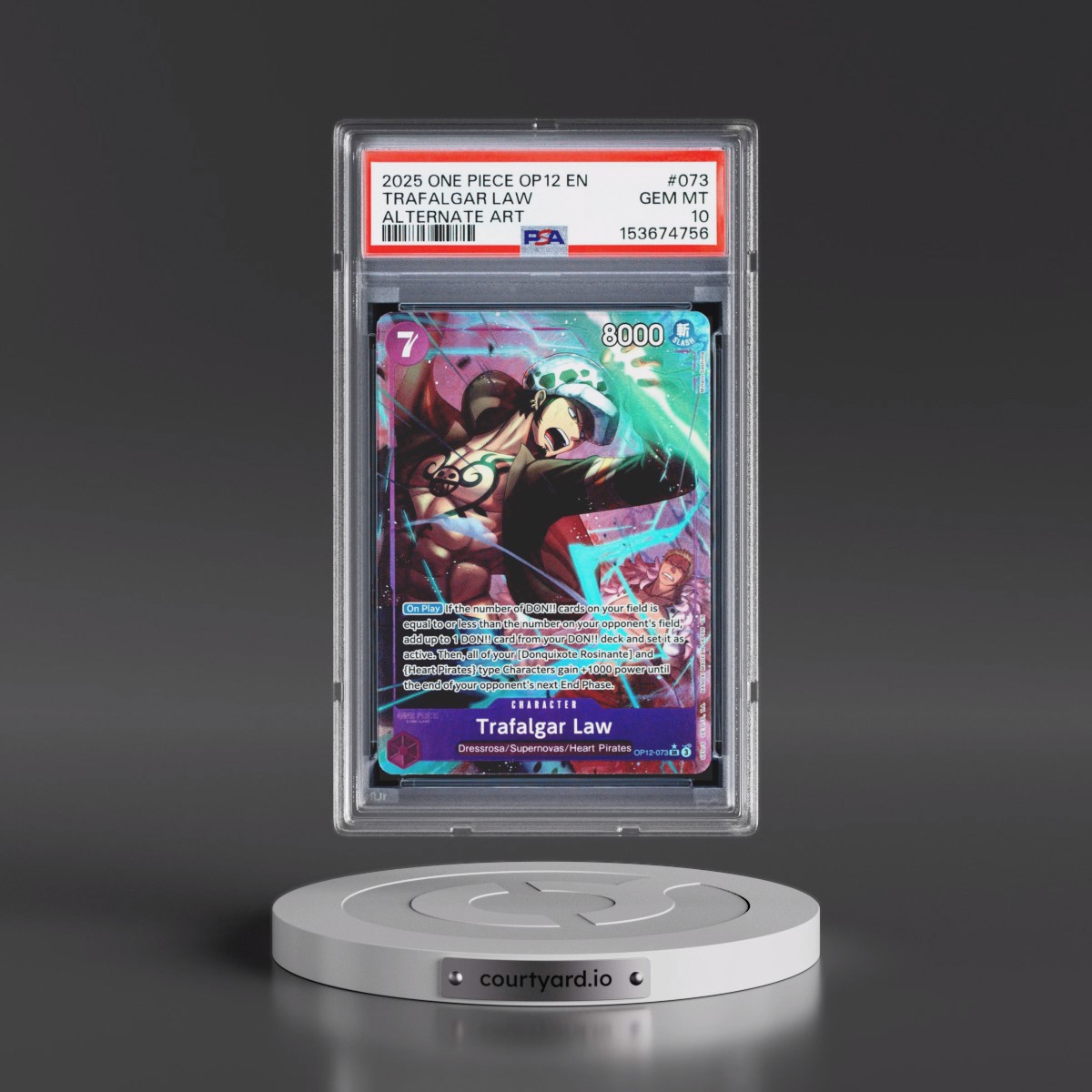 2025 One Piece OP12-Legacy of the Master #073 Trafalgar Law - Alternate Art (PSA 10 GEM MINT)