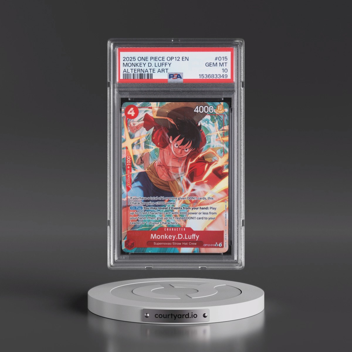2025 One Piece OP12-Legacy of the Master #015 Monkey D. Luffy - Alternate Art (PSA 10 GEM MINT)
