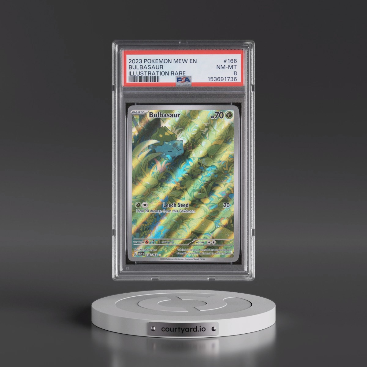 2023 Pokémon Mew EN-151 #166 Bulbasaur - Illustration Rare (PSA 8 NM-MT)