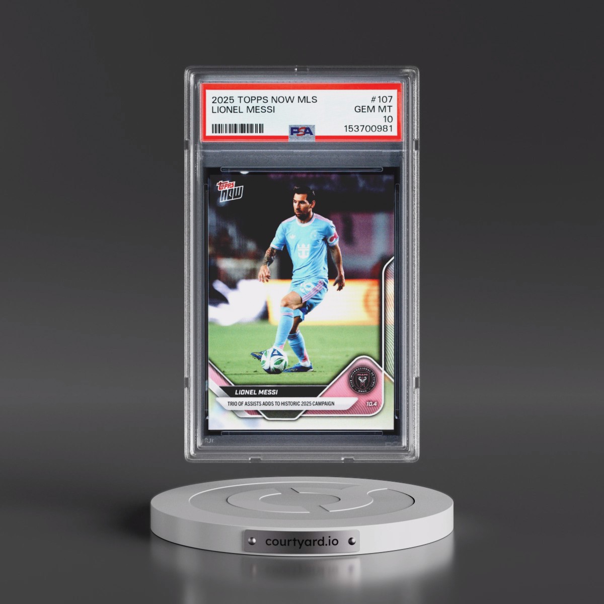 2025 Topps Now MLS #107 Lionel Messi (PSA 10 GEM MINT)