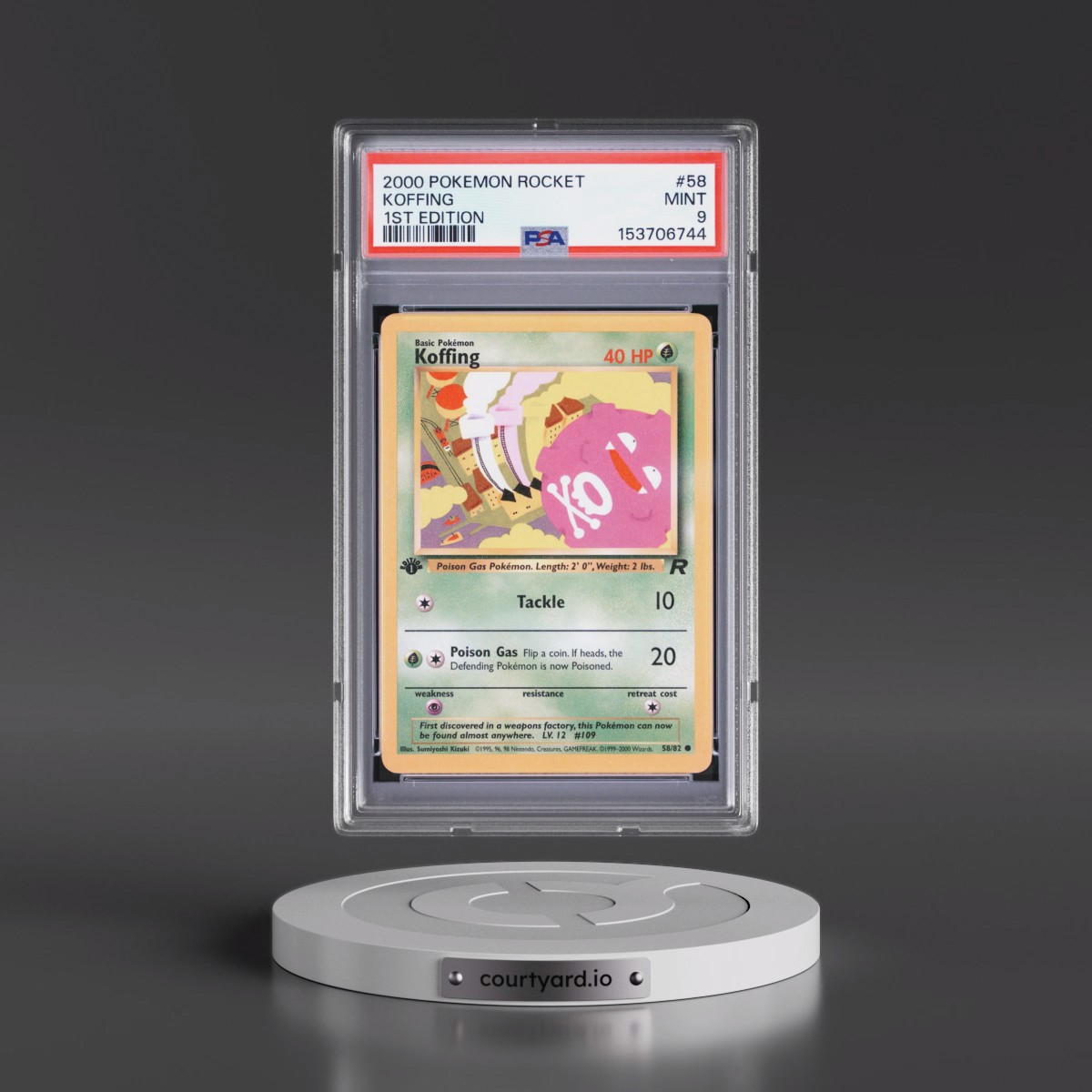 2000 Pokémon Rocket #58 Koffing - 1st Edition (PSA 9 MINT)