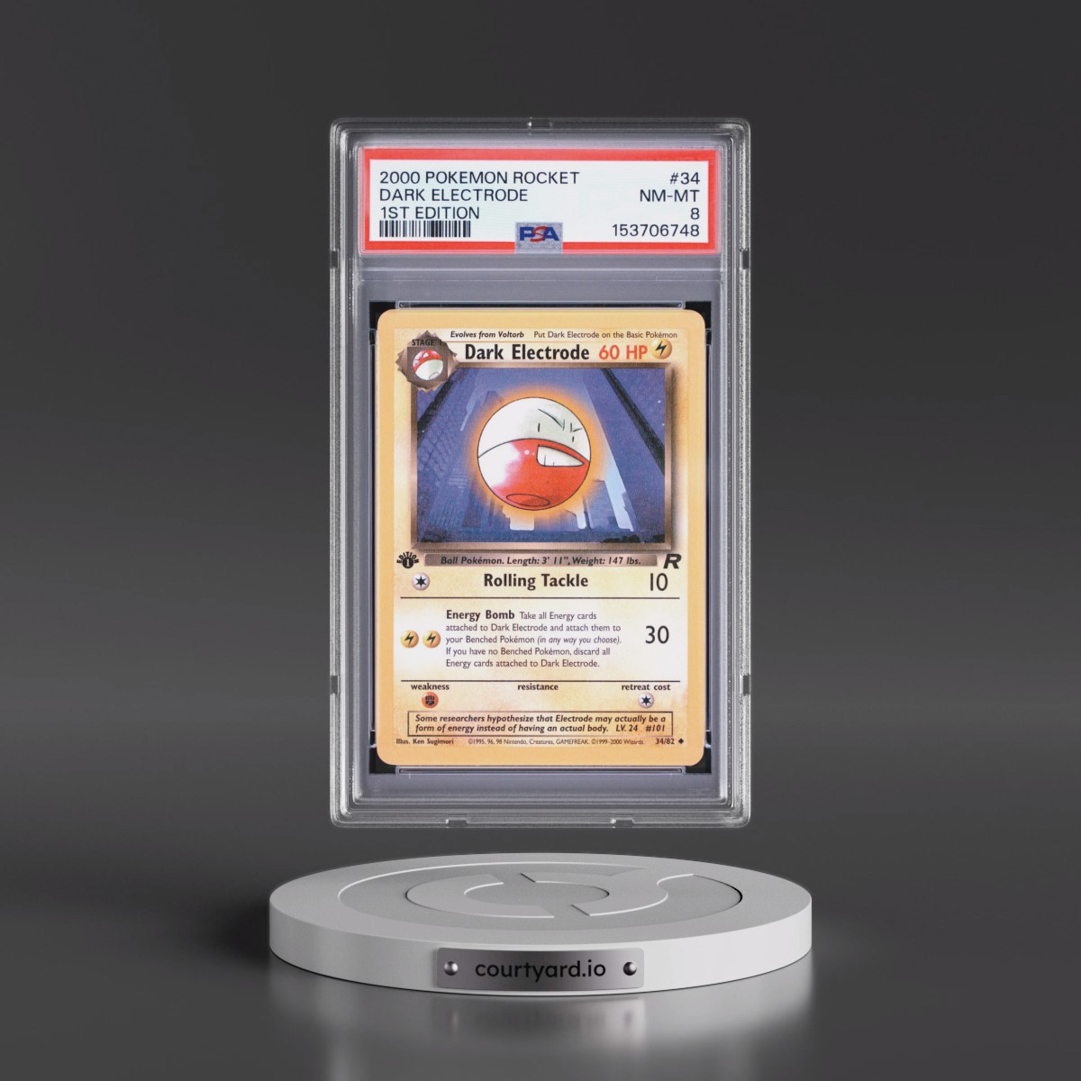 2000 Pokémon Rocket #34 Dark Electrode - 1st Edition (PSA 8 NM-MT)
