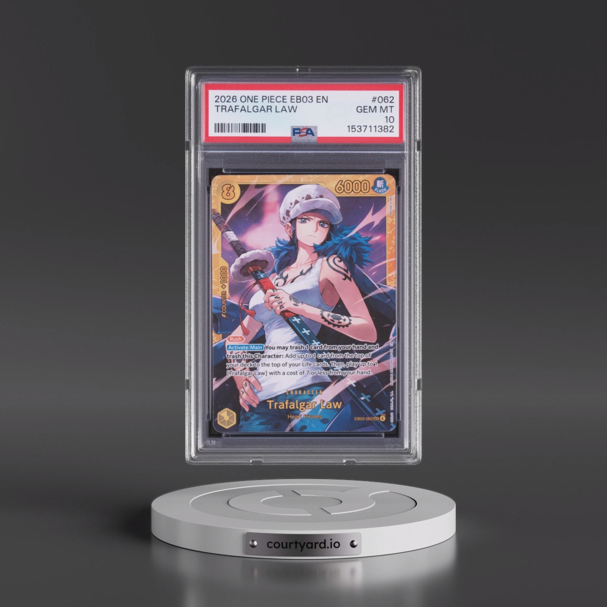 2026 One Piece EB03-Extra Booster -One Piece Heroines Edition #062 Trafalgar Law (PSA 10 GEM MINT)
