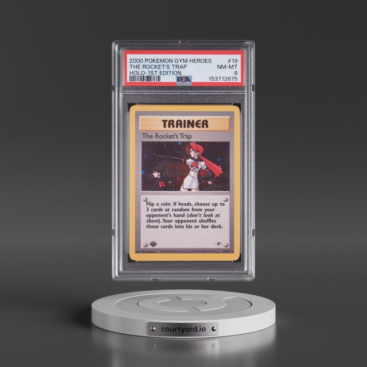 2000 Pokémon Gym Heroes #19 The Rocket's Trap - 1st Edition Holo (PSA 8 NM-MT)