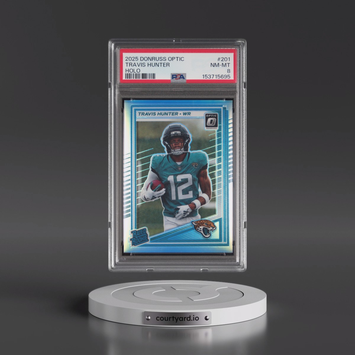 2025 Panini Donruss Optic #201 Travis Hunter - Holo (PSA 8 NM-MT)