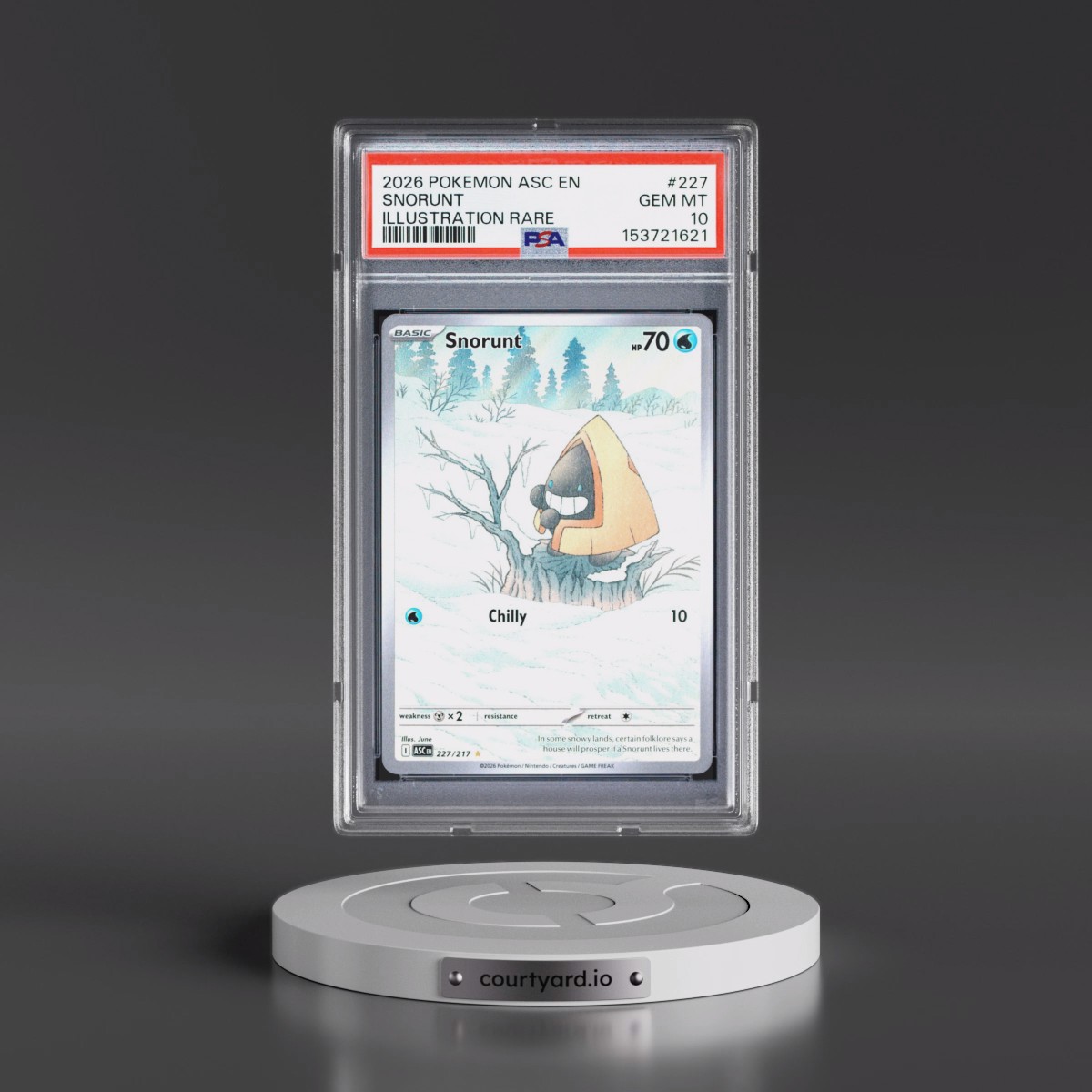 2026 Pokémon Asc EN-Ascended Heroes #227 Snorunt - Illustration Rare (PSA 10 GEM MINT)