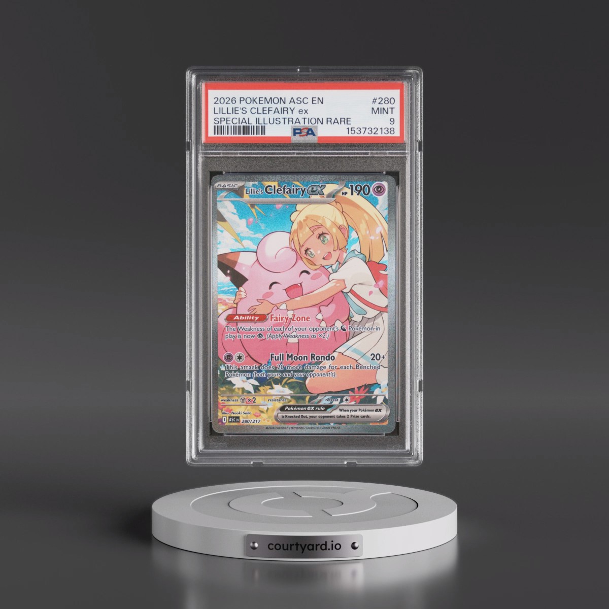 2026 Pokémon Asc EN-Ascended Heroes #280 Lillie's Clefairy EX - Holo Special Illustration Rare (PSA 9 MINT)