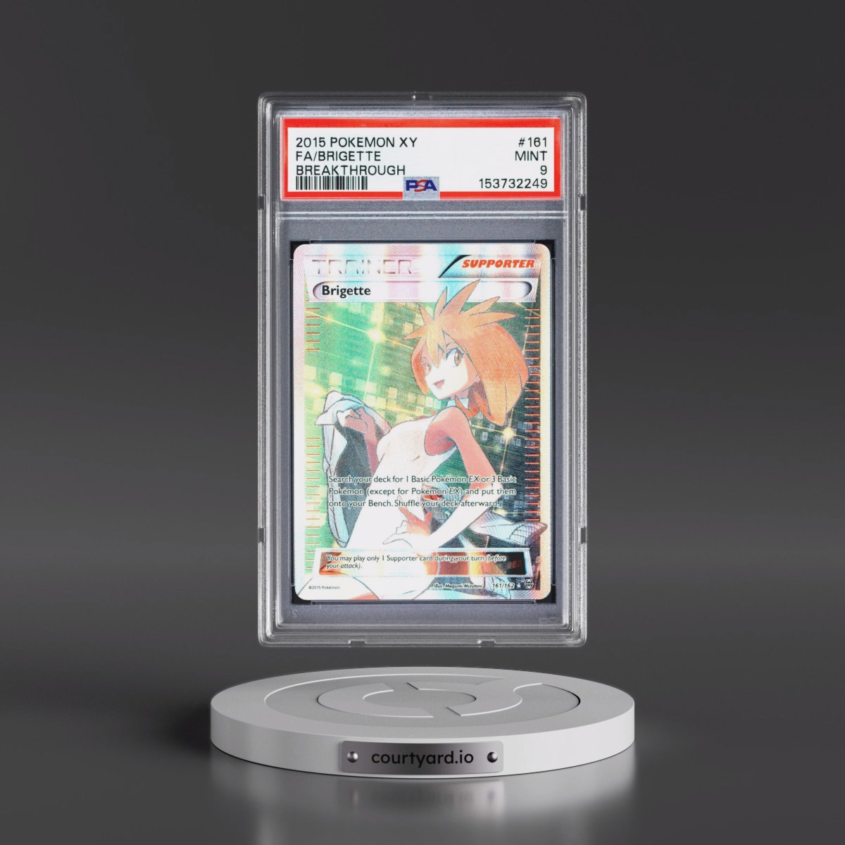 2015 Pokémon XY Breakthrough #161 Brigette - Full Art (PSA 9 MINT)