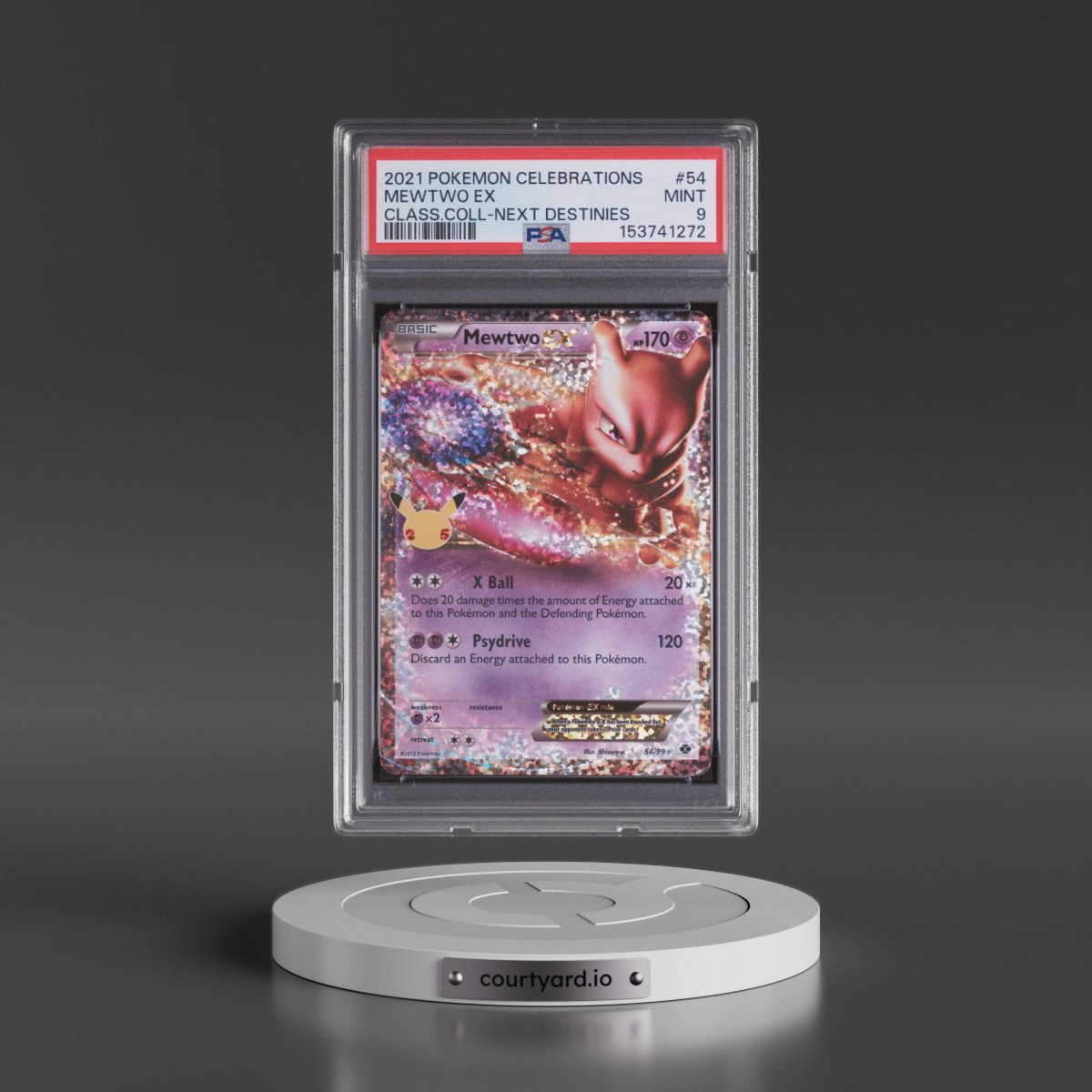 2021 Pokémon Celebrations Classic Collection #54 Mewtwo EX - Holo (PSA 9 MINT)
