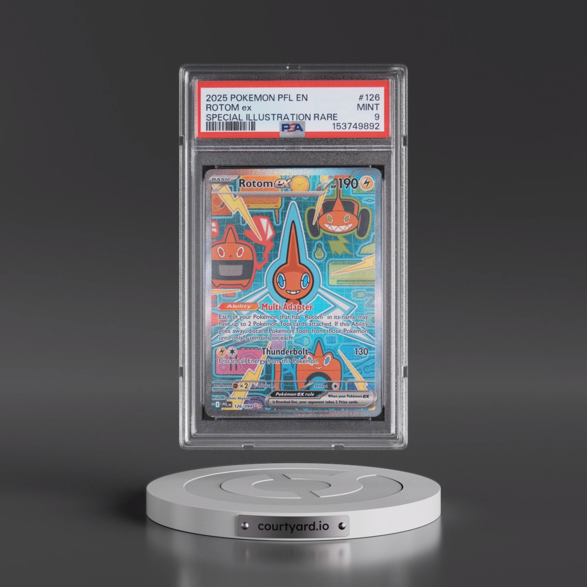 2025 Pokémon Pfl EN-Phantasmal Flames #126 Rotom EX - Holo Special Illustration Rare (PSA 9 MINT)