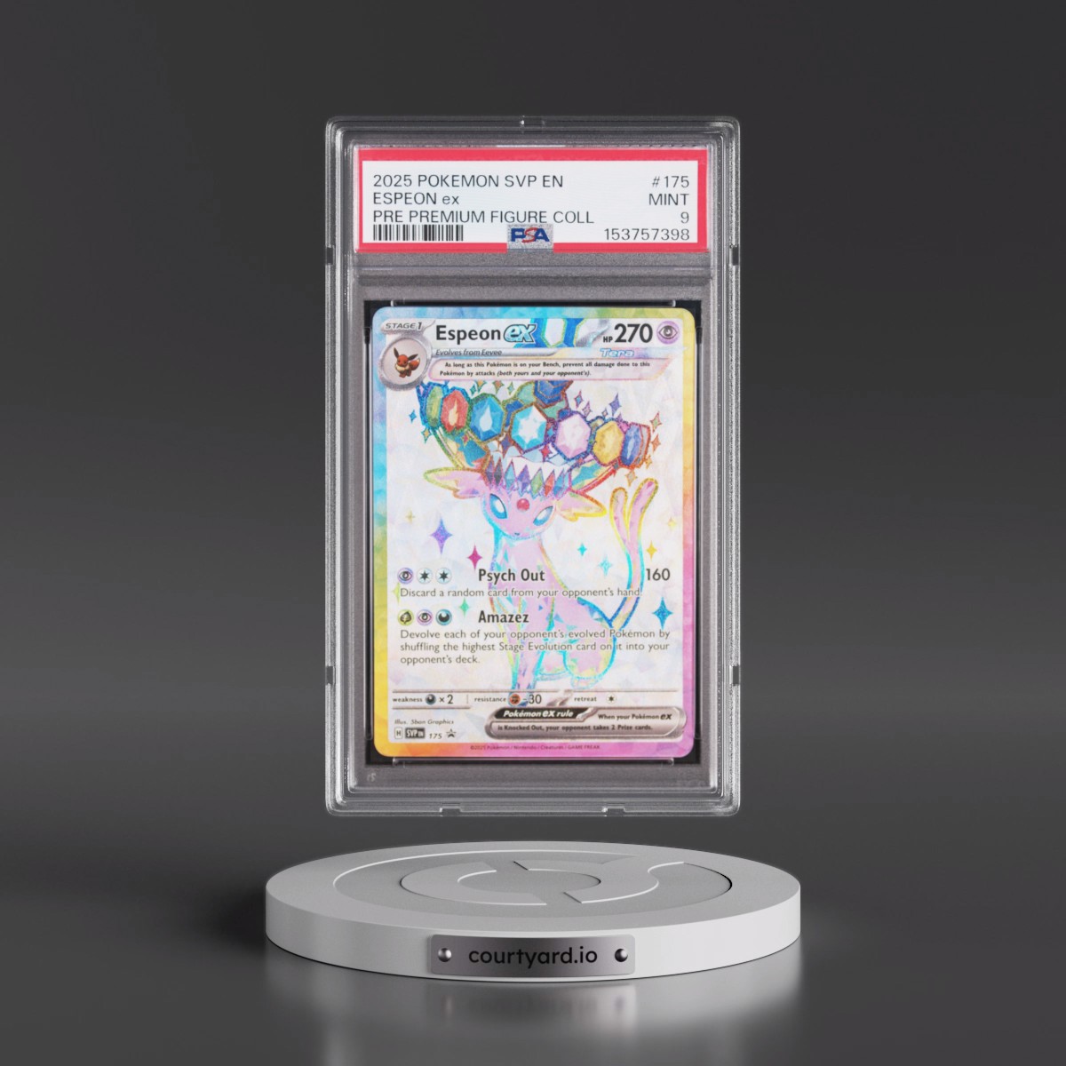 2025 Pokémon Svp EN-SV Black Star Promo #175 Espeon EX - Holo Prismatic Evolutions Premium Figure Collection (PSA 9 MINT)