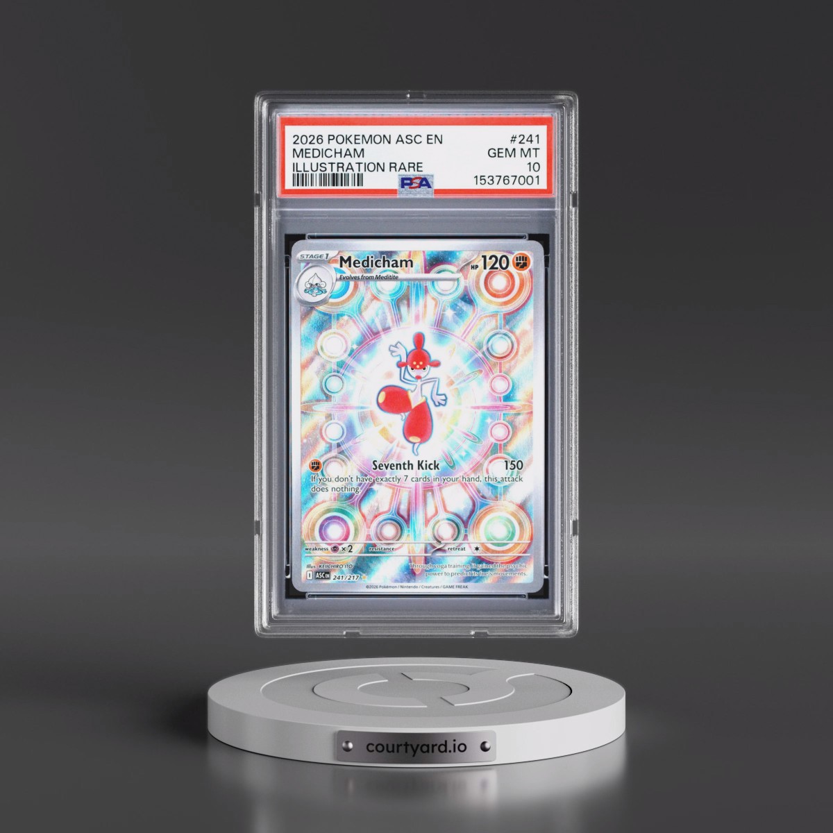2026 Pokémon Asc EN-Ascended Heroes #241 Medicham - Illustration Rare (PSA 10 GEM MINT)