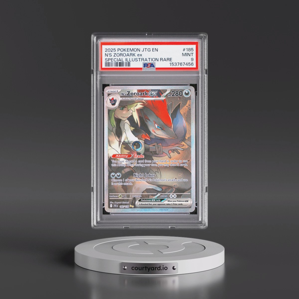 2025 Pokémon Jtg EN-Journey Together #185 N's Zoroark EX - Holo Special Illustration Rare (PSA 9 MINT)