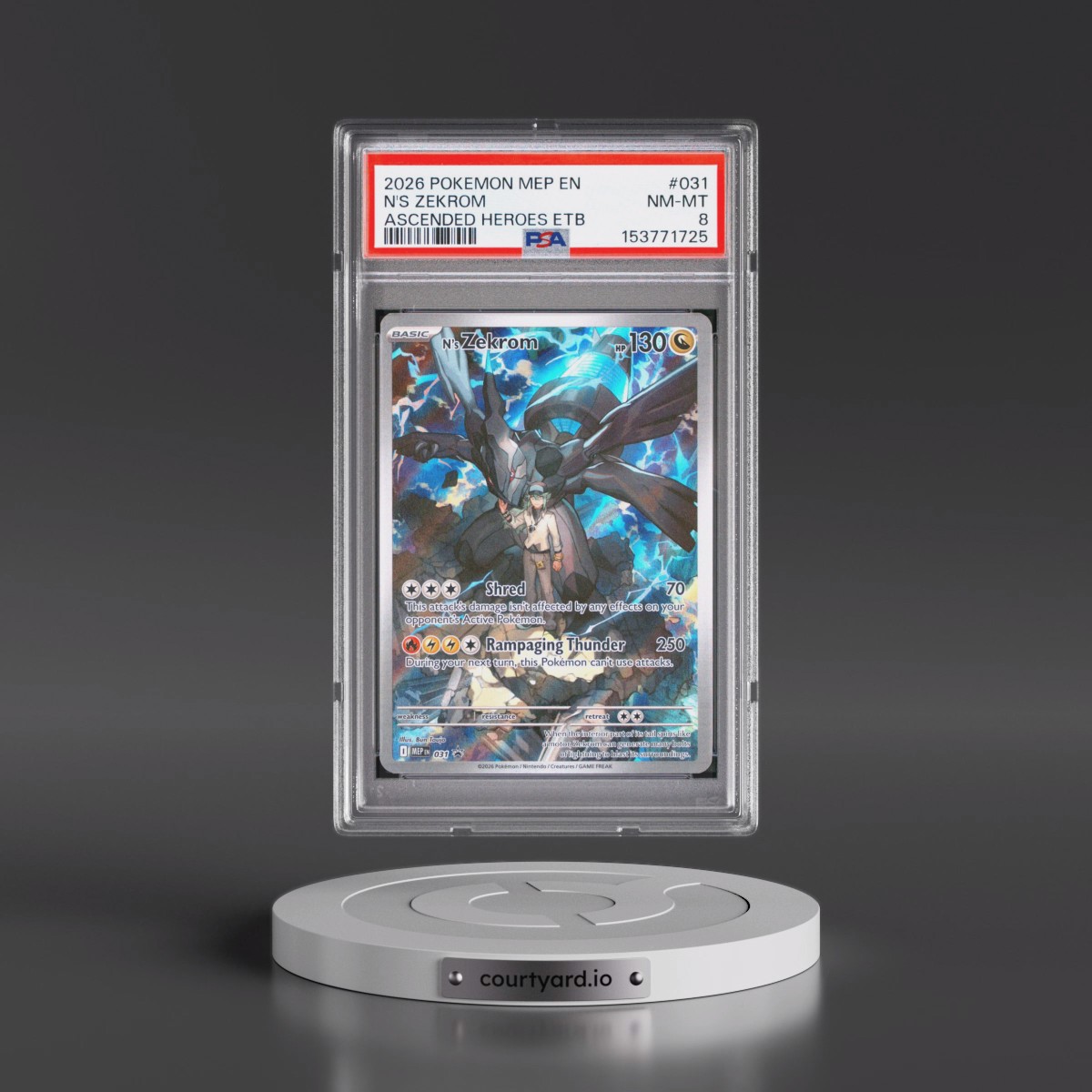 2026 Pokémon Mep EN-Me Black Star Promo #031 N's Zekrom - Ascended Heroes Elite Trainer Box (PSA 8 NM-MT)