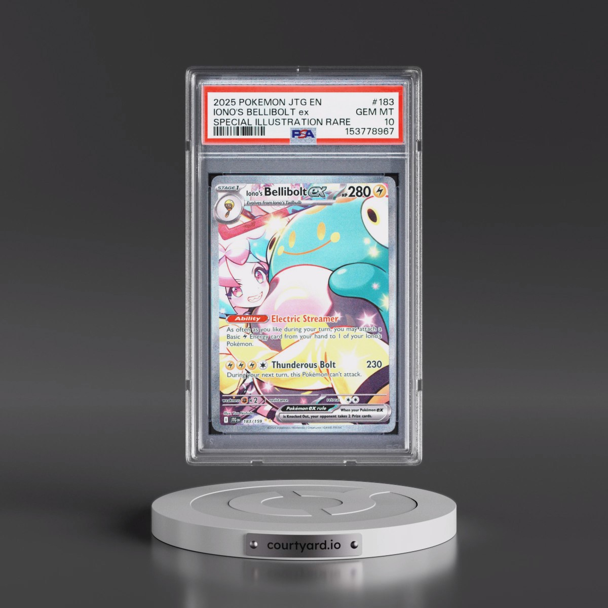 2025 Pokémon Jtg EN-Journey Together #183 Iono's Bellibolt EX - Holo Special Illustration Rare (PSA 10 GEM MINT)