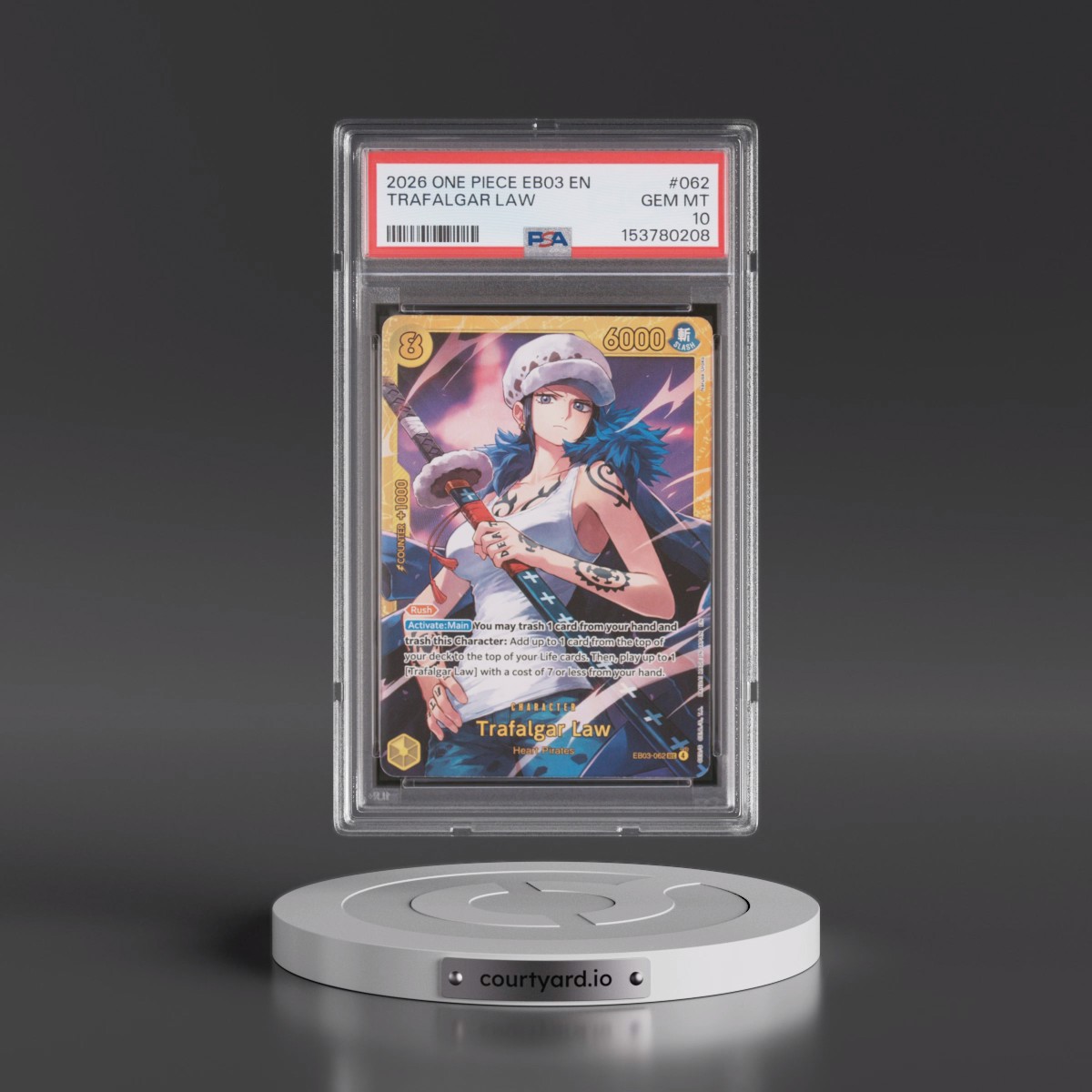 2026 One Piece EB03-Extra Booster -One Piece Heroines Edition #062 Trafalgar Law (PSA 10 GEM MINT)
