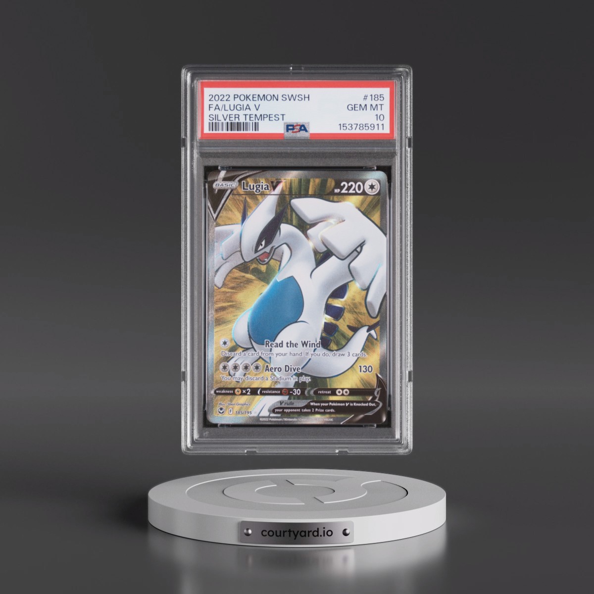 2022 Pokémon Sword & Shield Silver Tempest #185 Lugia V - Holo Full Art (PSA 10 GEM MINT)