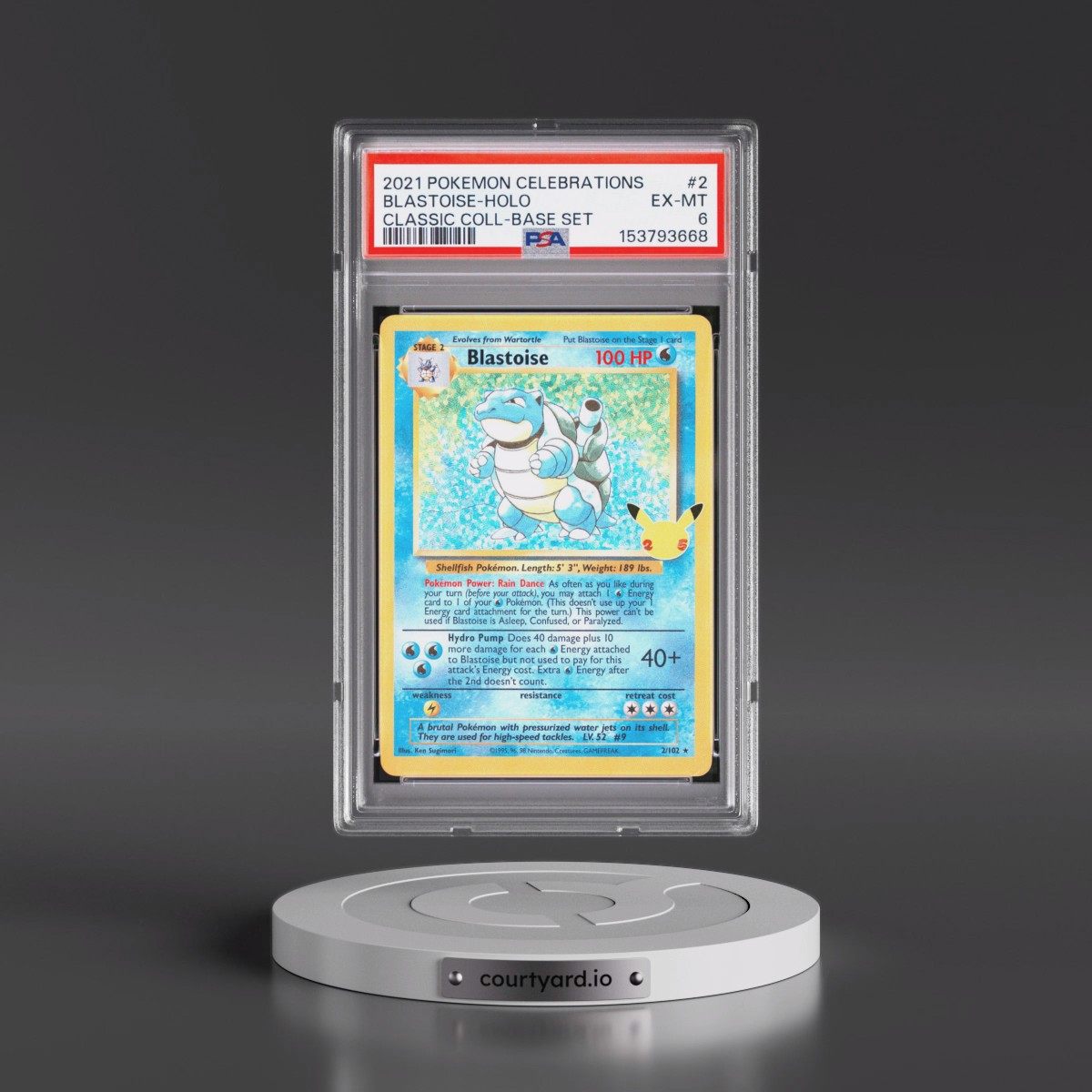 2021 Pokémon Celebrations Classic Collection #2 Blastoise - Holo (PSA 6 EX-MT)