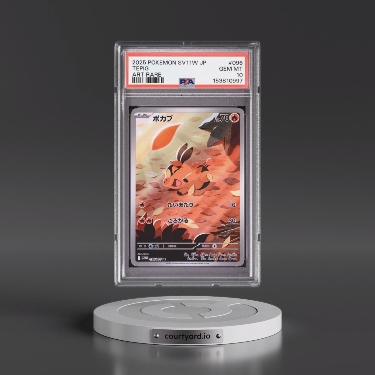 2025 Pokémon Sv11w-White Flare #096 Tepig - Art Rare (PSA 10 GEM MINT)