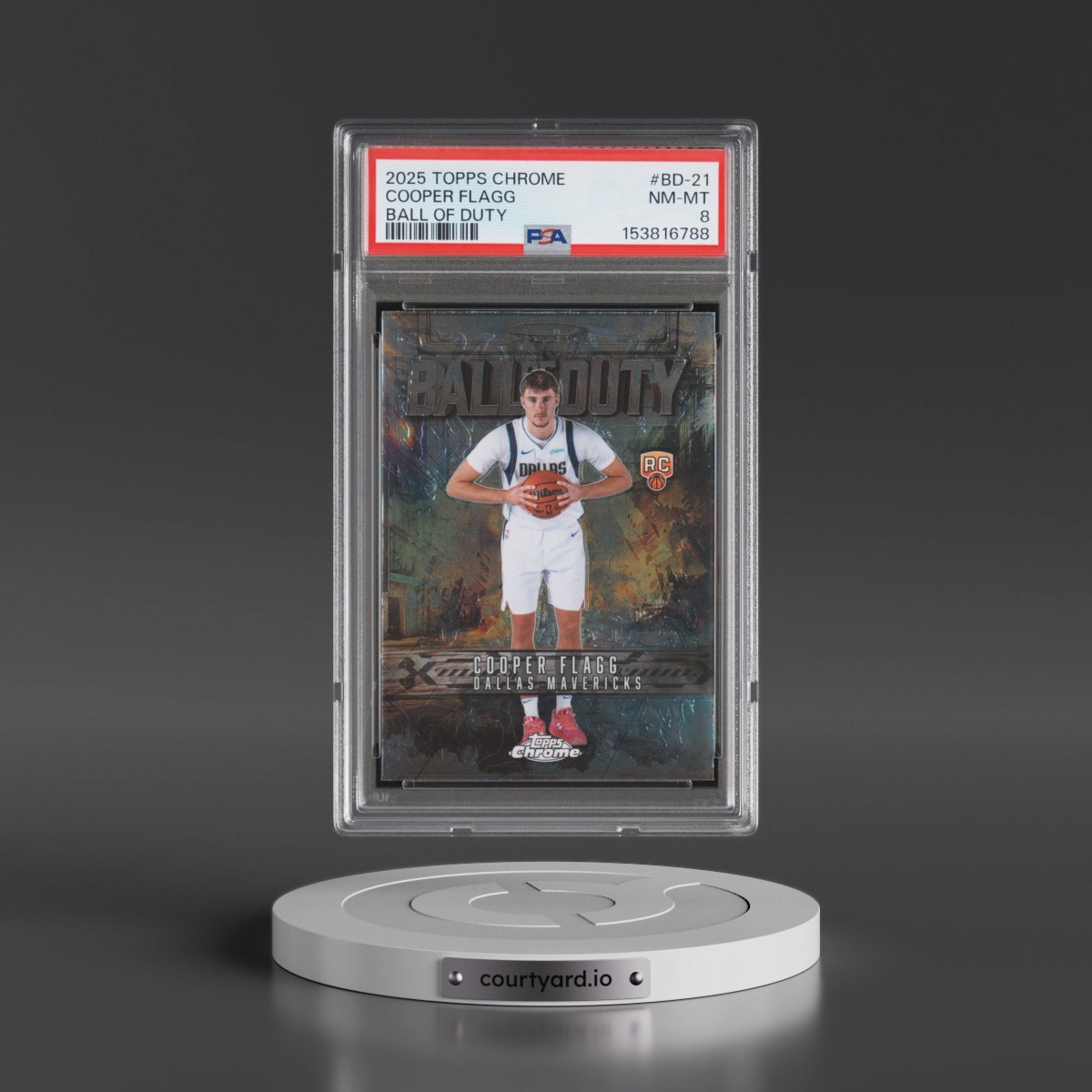 2025 Topps Chrome Ball of Duty #BD-21 Cooper Flagg (PSA 8 NM-MT)