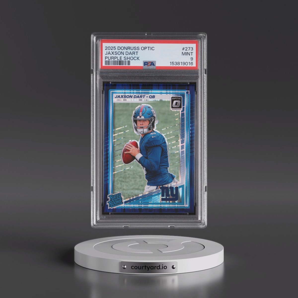 2025 Panini Donruss Optic #273 Jaxson Dart - Purple Shock (PSA 9 MINT)