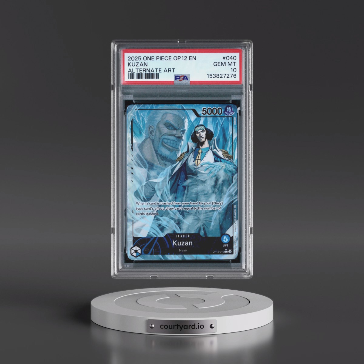 2025 One Piece OP12-Legacy of the Master #040 Kuzan - Alternate Art (PSA 10 GEM MINT)