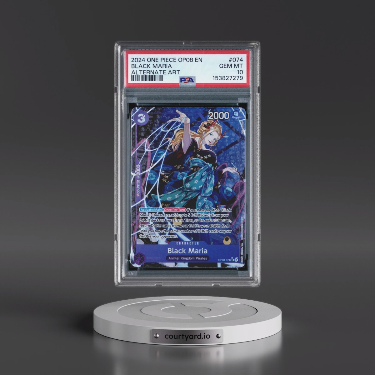 2024 One Piece OP08-Two Legends #074 Black Maria - Alternate Art (PSA 10 GEM MINT)