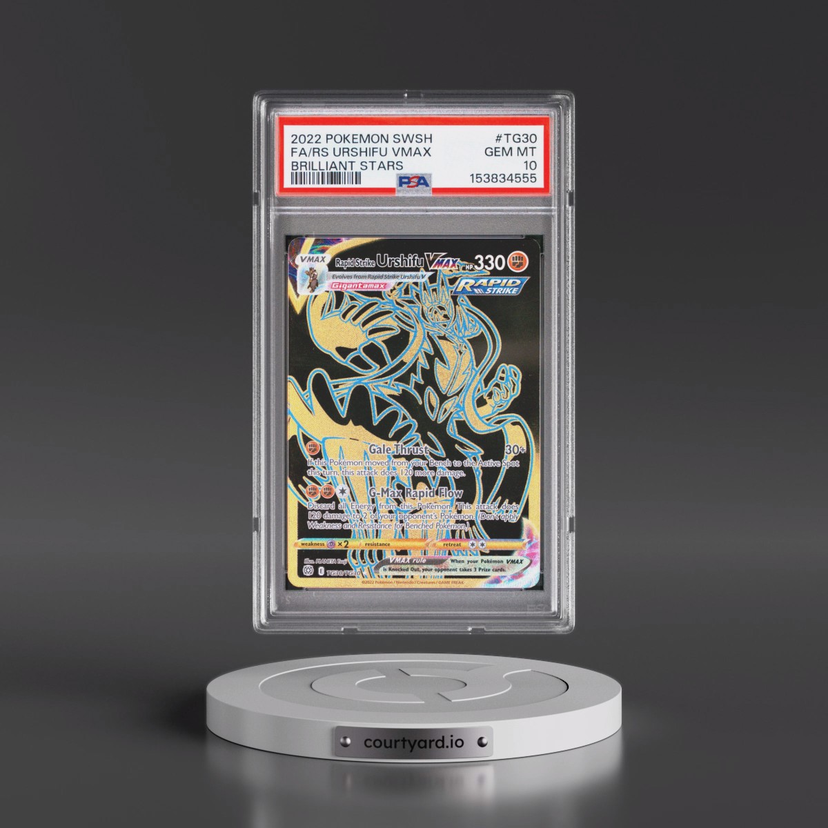 2022 Pokémon Sword & Shield Brilliant Stars #TG30 Rapid Strike Urshifu Vmax - Full Art (PSA 10 GEM MINT)