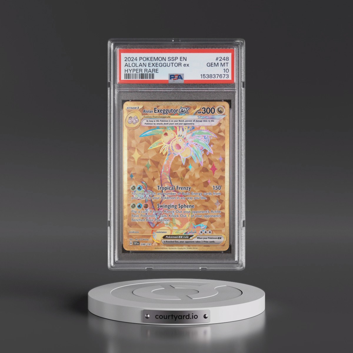 2024 Pokémon Ssp EN-Surging Sparks Alolan Exeggutor EX - Holo Hyper Rare #248 PSA 10