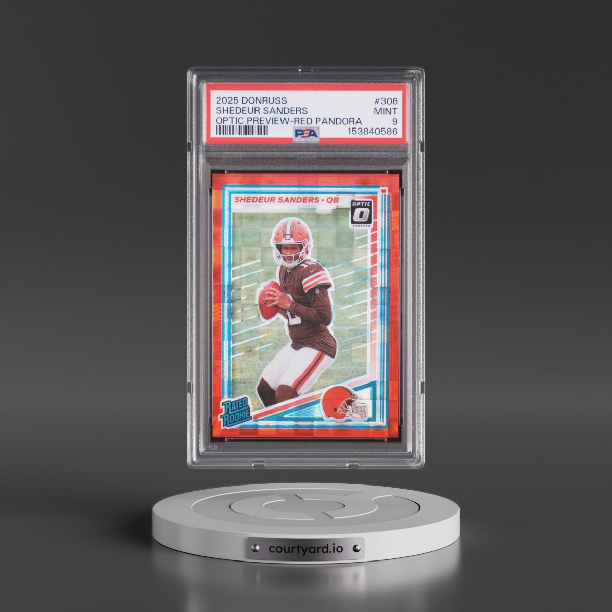 2025 Panini Donruss #306 Shedeur Sanders - Optic Preview-Red Pandora (PSA 9 MINT)