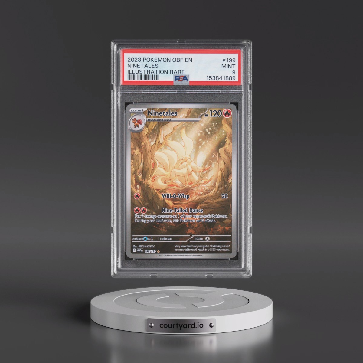 2023 Pokémon Obf EN-Obsidian Flames #199 Ninetales - Illustration Rare (PSA 9 MINT)