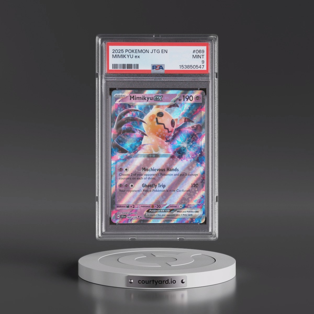 2025 Pokémon Jtg EN-Journey Together #069 Mimikyu EX - Holo (PSA 9 MINT)