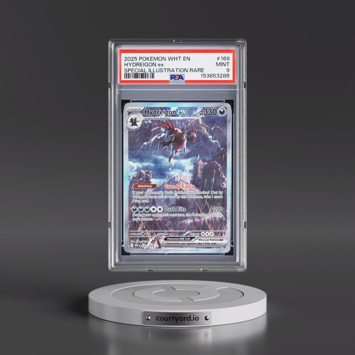 2025 Pokémon Wht EN-White Flare #169 Hydreigon EX - Holo Special Illustration Rare (PSA 9 MINT)