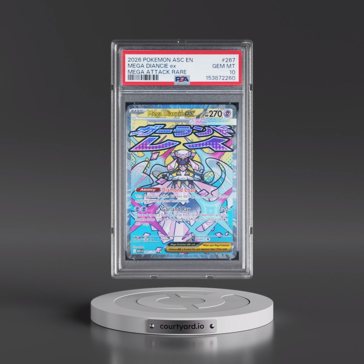 2026 Pokémon Asc EN-Ascended Heroes #267 Mega Diancie EX - Holo Mega Attack Rare (PSA 10 GEM MINT)