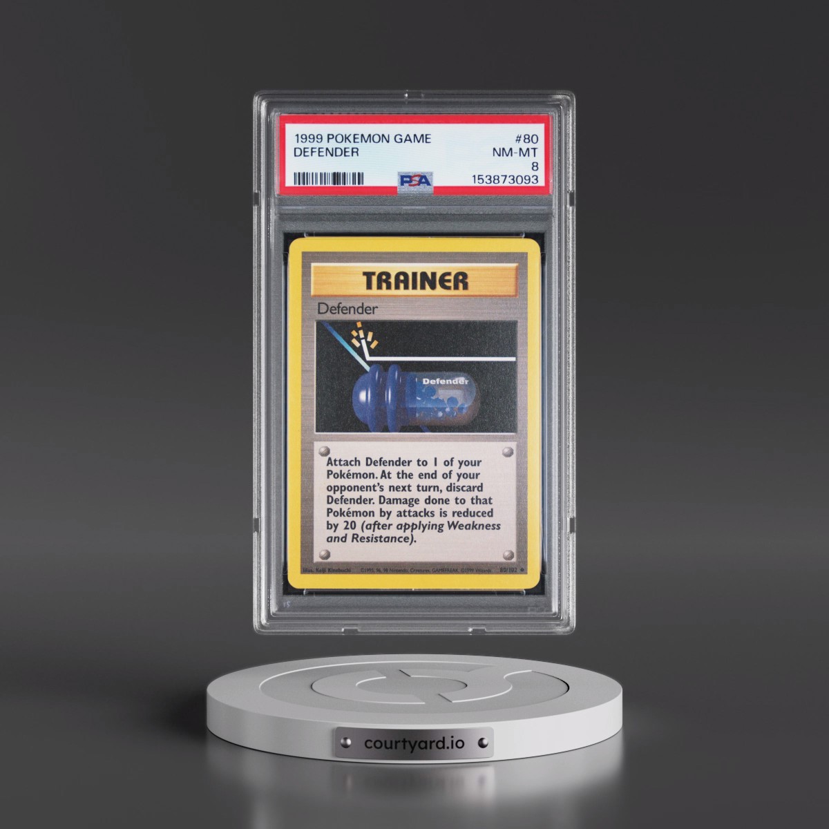 1999 Pokémon Game #80 Defender (PSA 8 NM-MT)