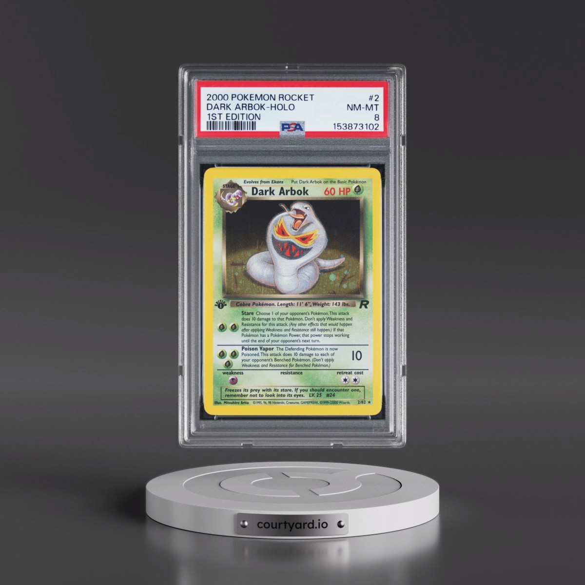 2000 Pokémon Rocket #2 Dark Arbok - 1st Edition Holo (PSA 8 NM-MT)