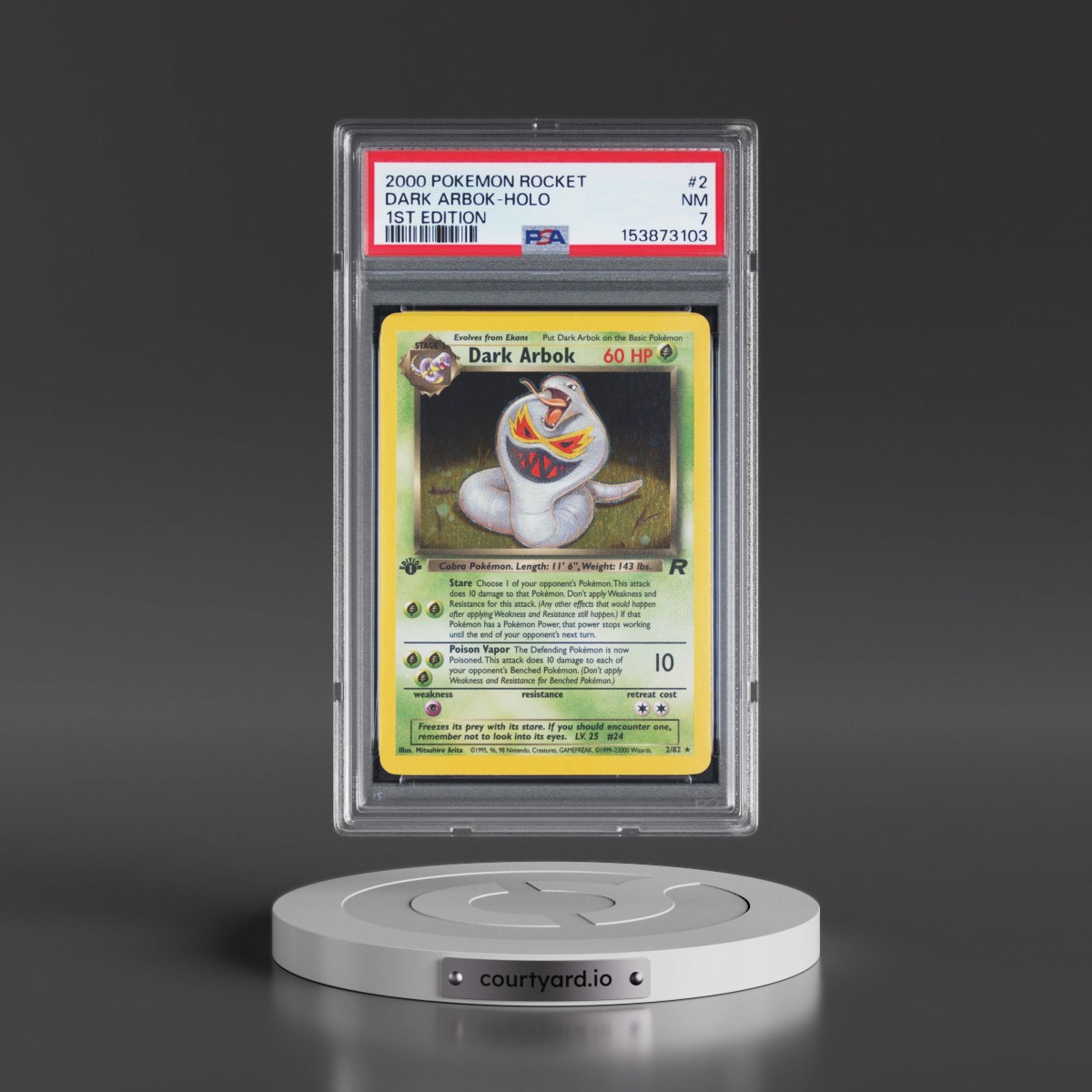 2000 Pokémon Rocket #2 Dark Arbok - 1st Edition Holo (PSA 7 NM)