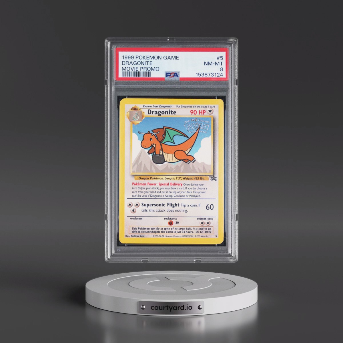 1999 Pokémon Game Movie #5 Dragonite - Movie Promo (PSA 8 NM-MT)