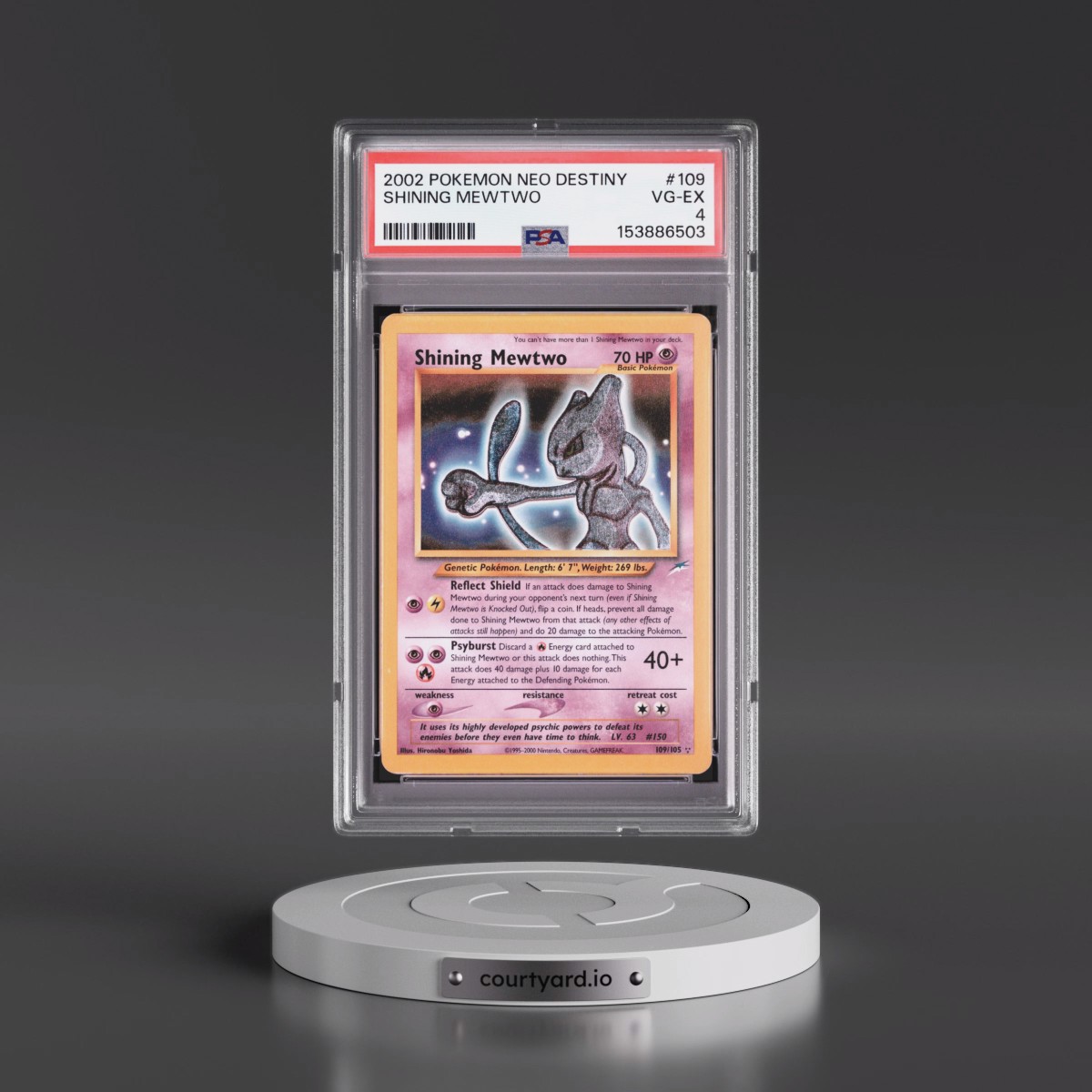 2002 Pokémon Neo Destiny #109 Shining Mewtwo - Holo (PSA 4 VG-EX)