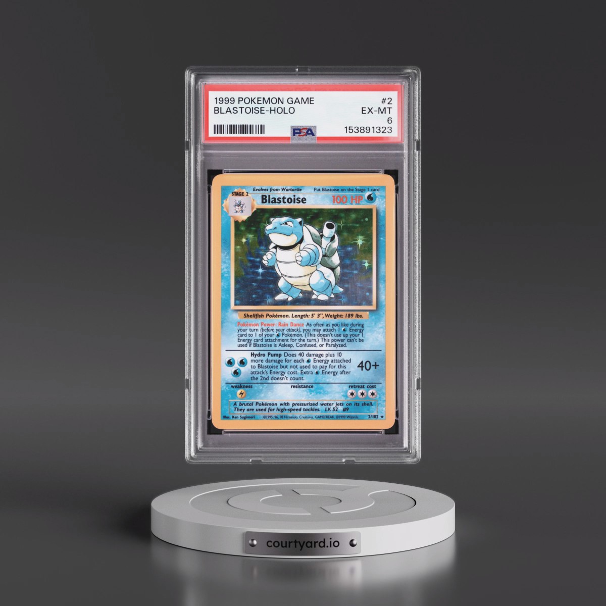 1999 Pokémon Game #2 Blastoise - Holo (PSA 6 EX-MT)