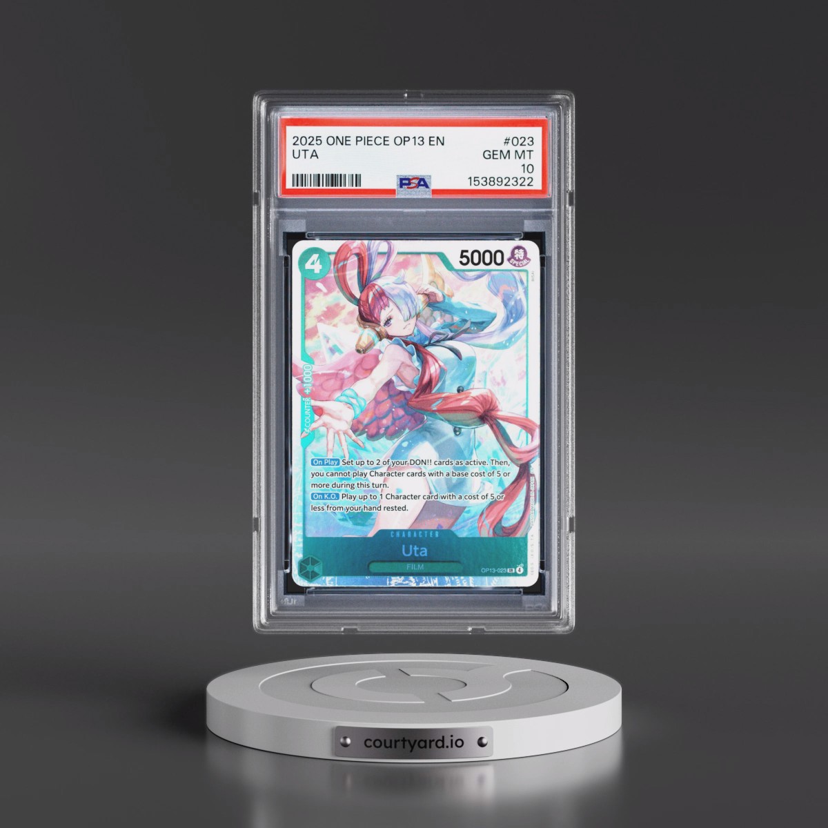 2025 One Piece OP13-Carrying on His Will #023 Uta (PSA 10 GEM MINT)